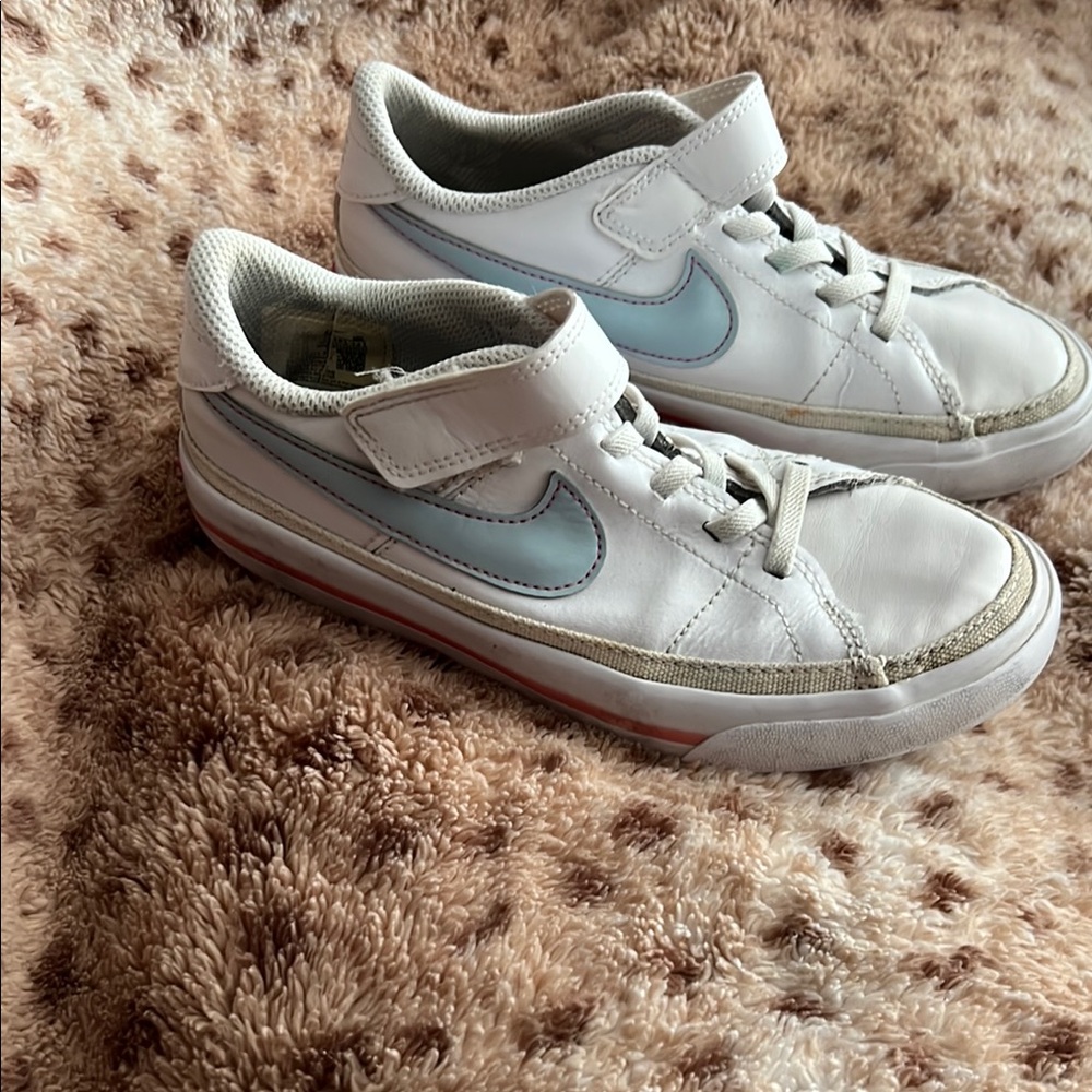 Nike White and Blue Sneakers